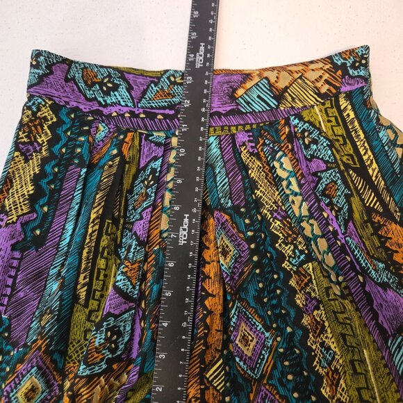 VTG Léger Womens Pants 7/8 Multicolor Geometric Pattern 100% Rayon USA 90s - Picture 7 of 12